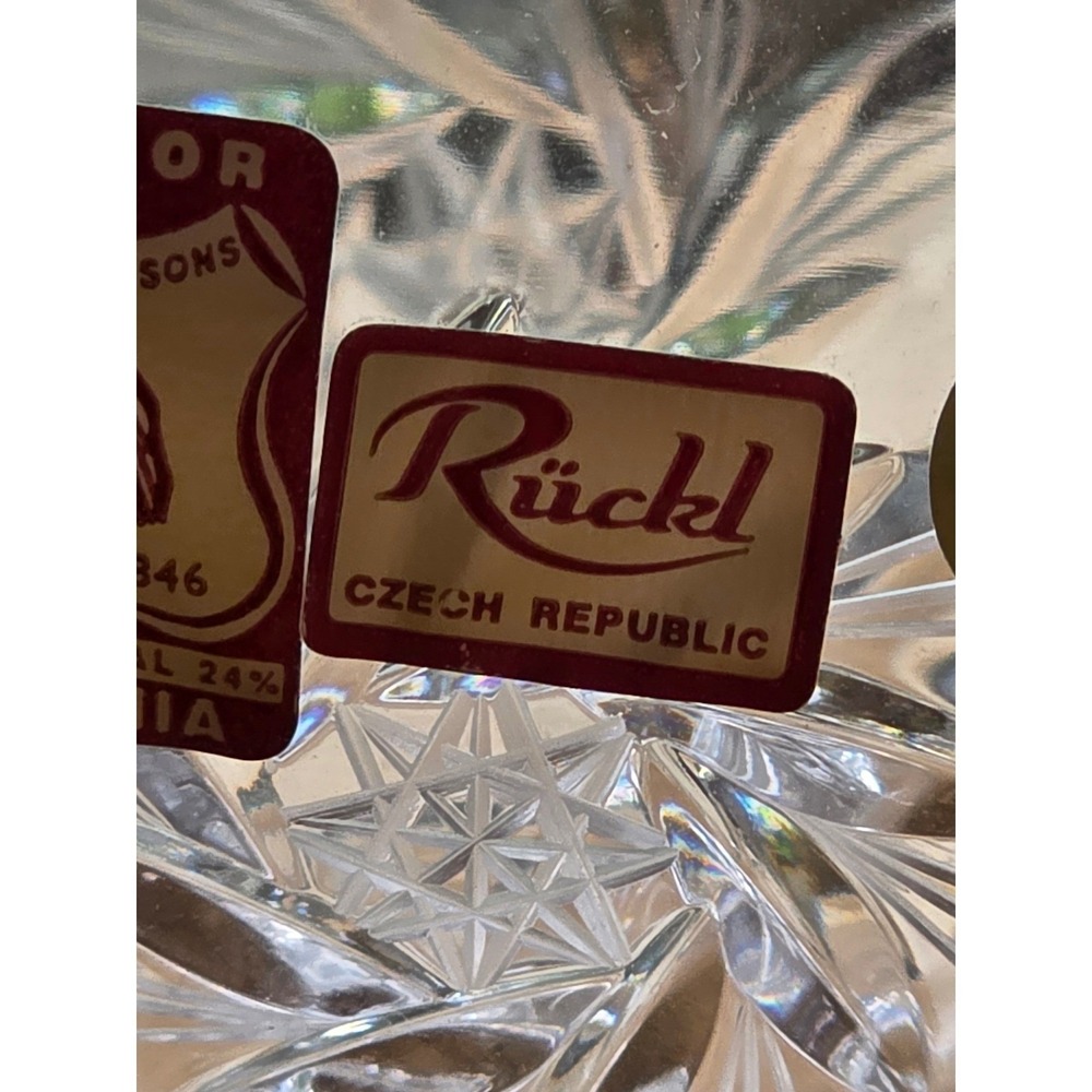 Ruckl & Sons Bohemia Lead Crystal Basket Hand Cut Czech Republic Starburst 24% - Picture 3 of 16